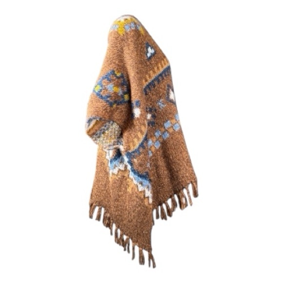 AMERICAN EAGLE OUTFITTERS Knit Poncho, One Size. - Picture 4 of 8